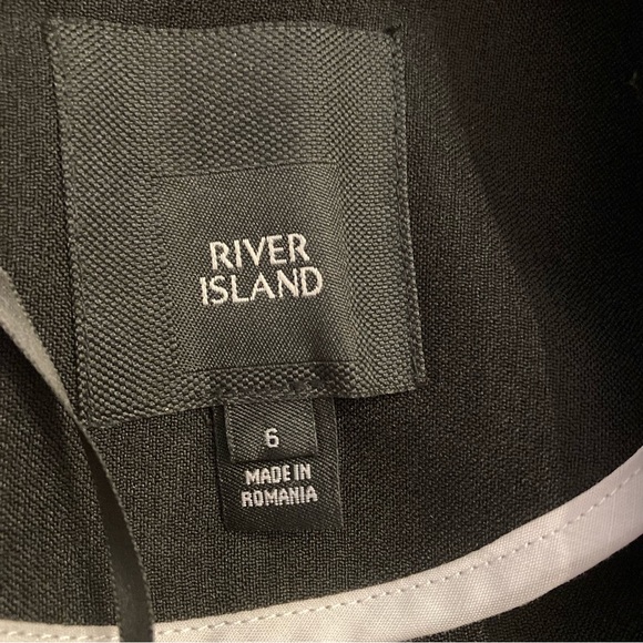 RIVER ISLAND Black White Button Double Breasted Blazer Jacket - Picture 4 of 8